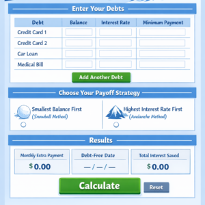 DEBT PAYOFF Snowball Method Calculator