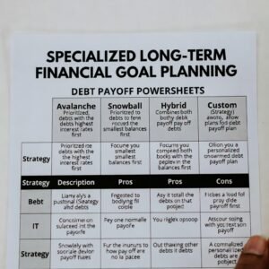 SPECIALIZED LONG-TERM FINANCIAL GOAL PLANNING DEBT PAYOFF POWERSHEETS Avalanche · Snowball · Hybrid · Custom Strategy
