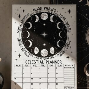 Celestial Moon Phase Planner | Astrology Calendar & Ritual Journal