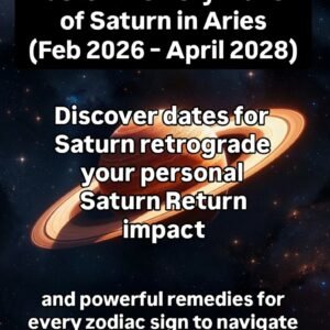 Master the fiery transit of Saturn in Aries (Feb 2026 – April 2028). Discover dates for Saturn retrograde, your personal Saturn Return impact, and powerful remedies for every zodiac sign to navigate this karmic cycle of leadership and self-mastery.